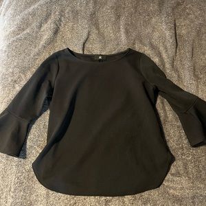 Black 3/4 Bell Sleeve Blouse Size M